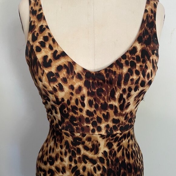 Leopard Print Sleeveless Bodycon Dress - Picture 2 of 11